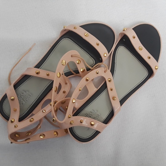 {Melissa x Jason Wu} Artemis Gold Studded Sandals - Picture 4 of 5
